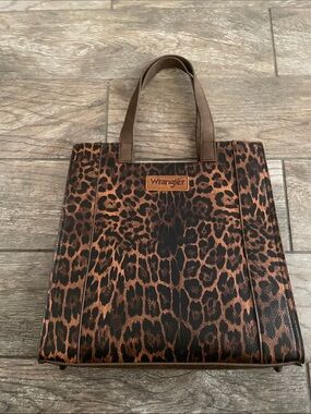 Wrangler Leopard Print Tote in Brown and Black